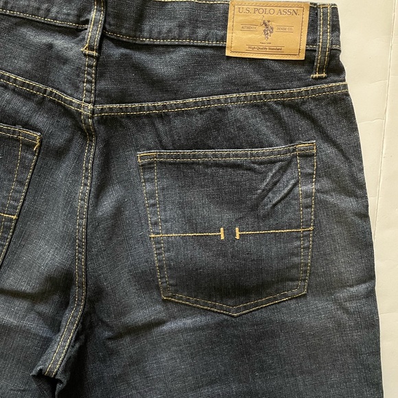 US Polo Association Shorts Men's Denim Dark Blue Wash Size 36 baggy relaxed fit - Picture 5 of 7